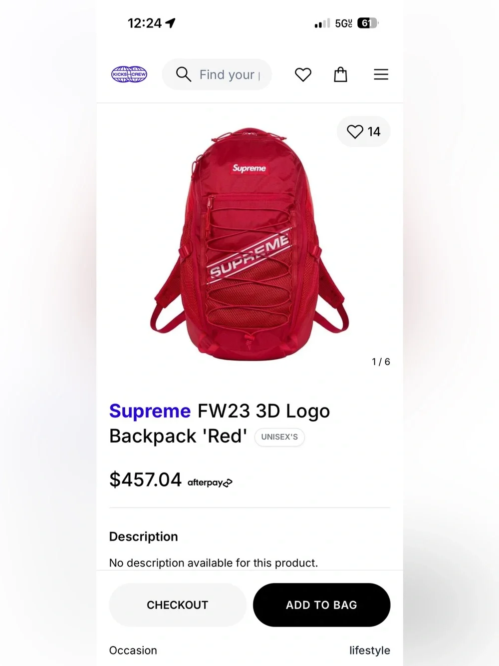 New!🔥Supreme Red Tactical-Style Backpack!🔥